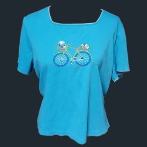 Cute Blue Bike Top